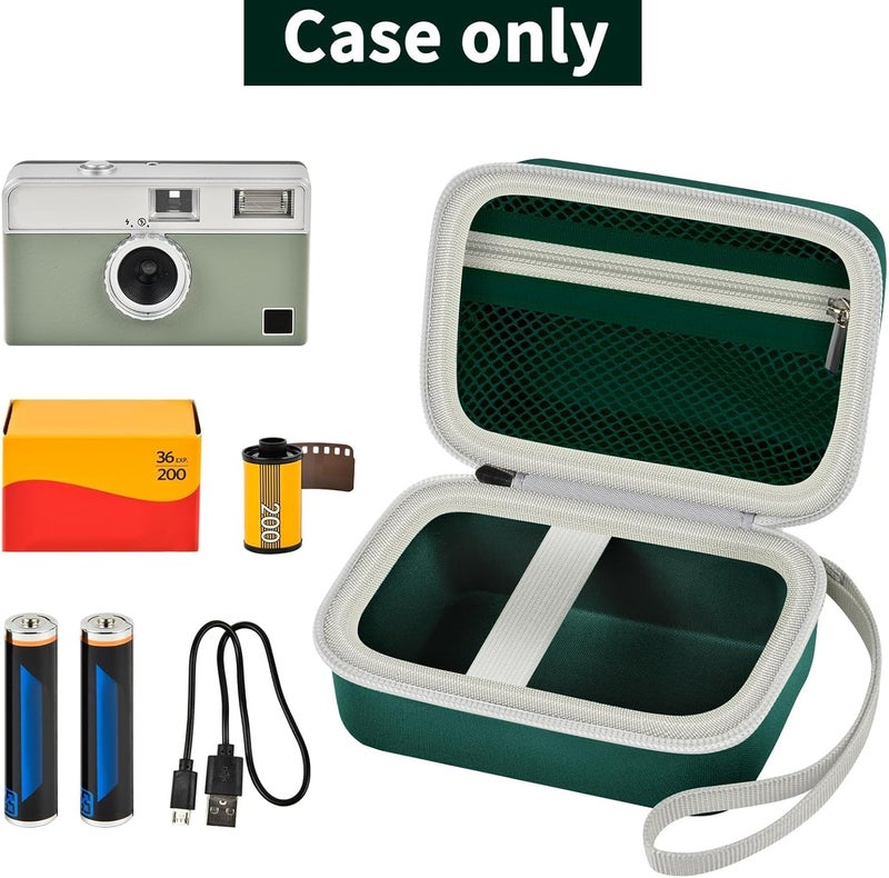 Grapsa Digital Camera Case Compatible with KODAK EKTAR H35 H35N Half Frame Film Camera, Storage Holder Organizer for Kodak Ultra F9 M35 M38 Paper Shoot kamera, 35mm Film Rolls (Box Only) - Dark Green - Image 2